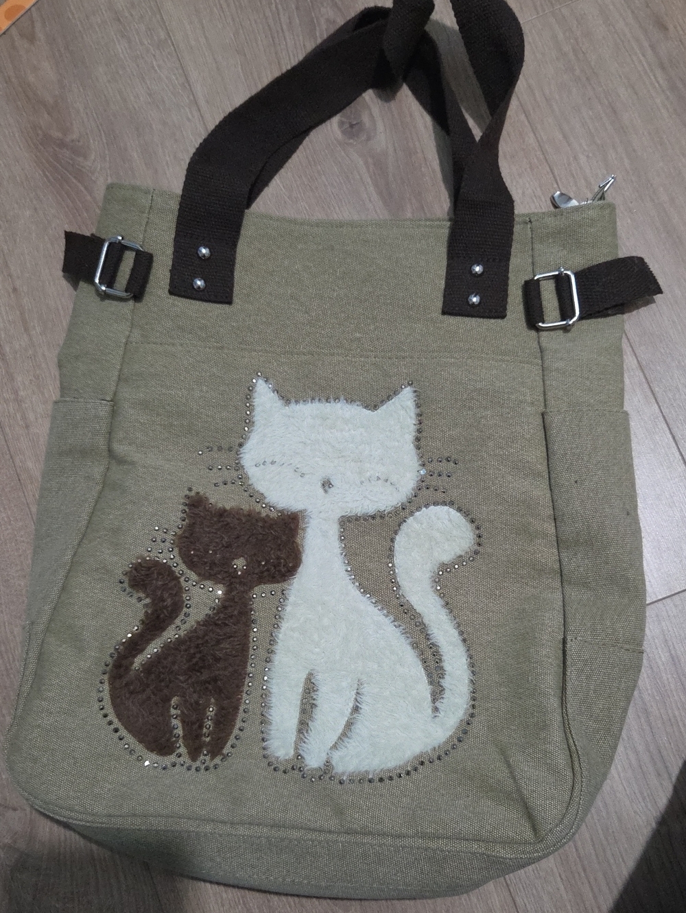 Pet Cat Tote Bag with Brown and Cream Cat Design